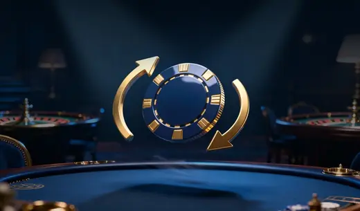 Gold chip with arrows, Elitespin no deposit bonus alternative